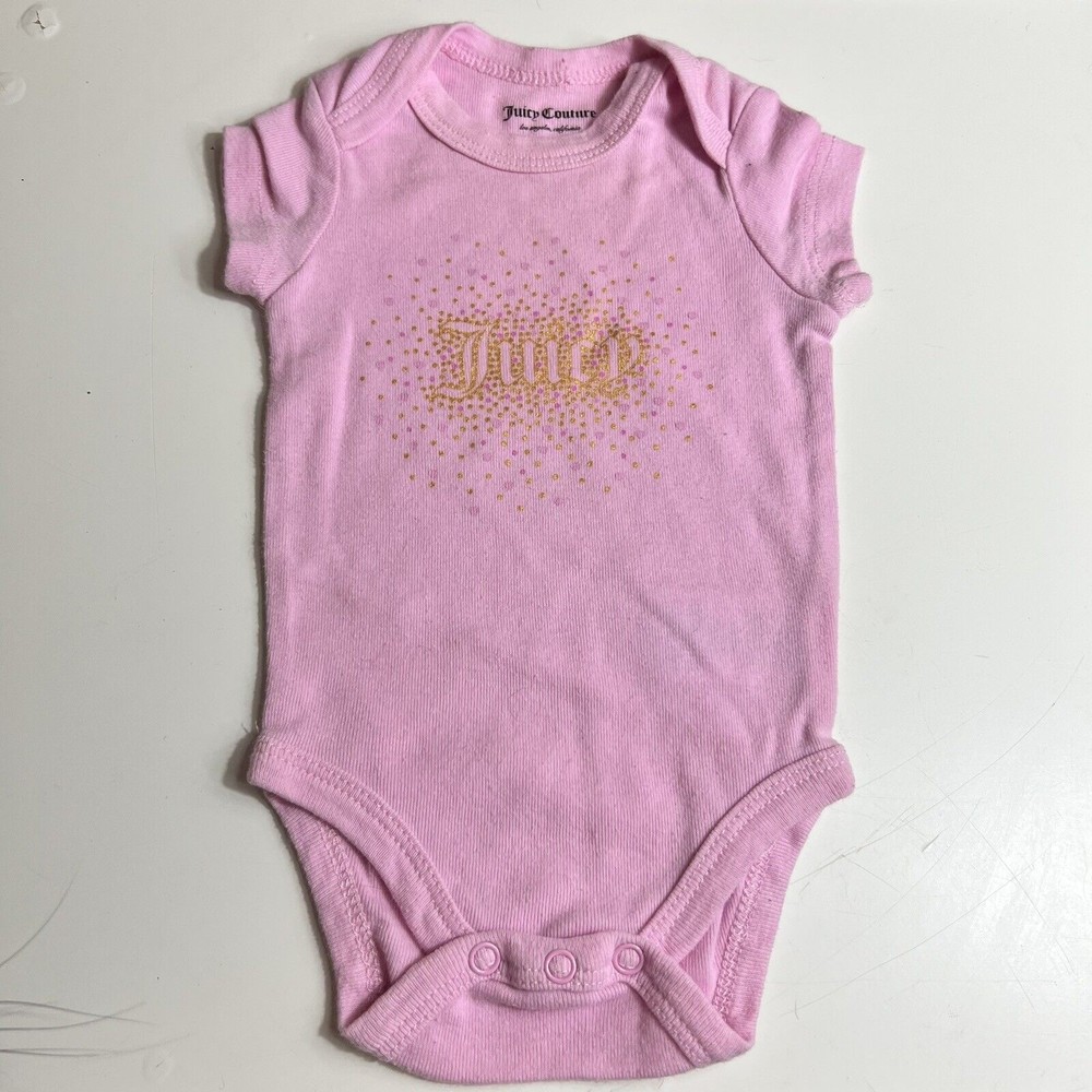Juicy Couture Girls Pink Short Sleeve Bodysuit 0-3 Months